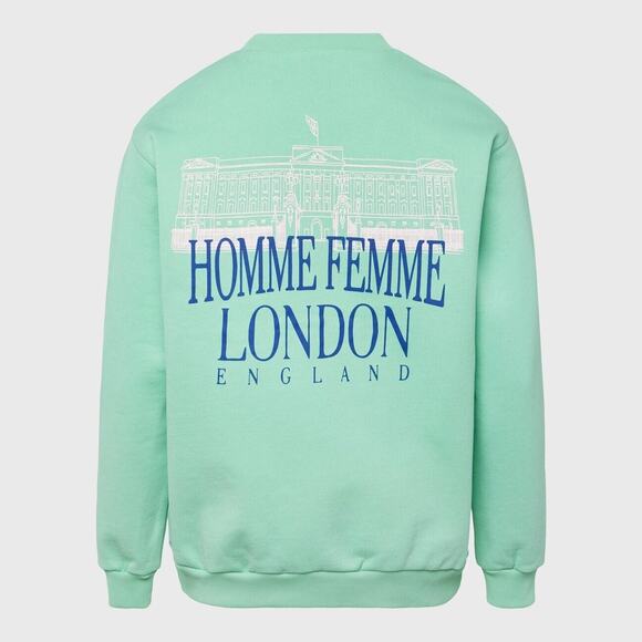 HOMME + FEMME NWT EMBROIDERED ROYAL CREST CREWNECK GREEN MSRP $198 Large *NEW* - Picture 1 of 8